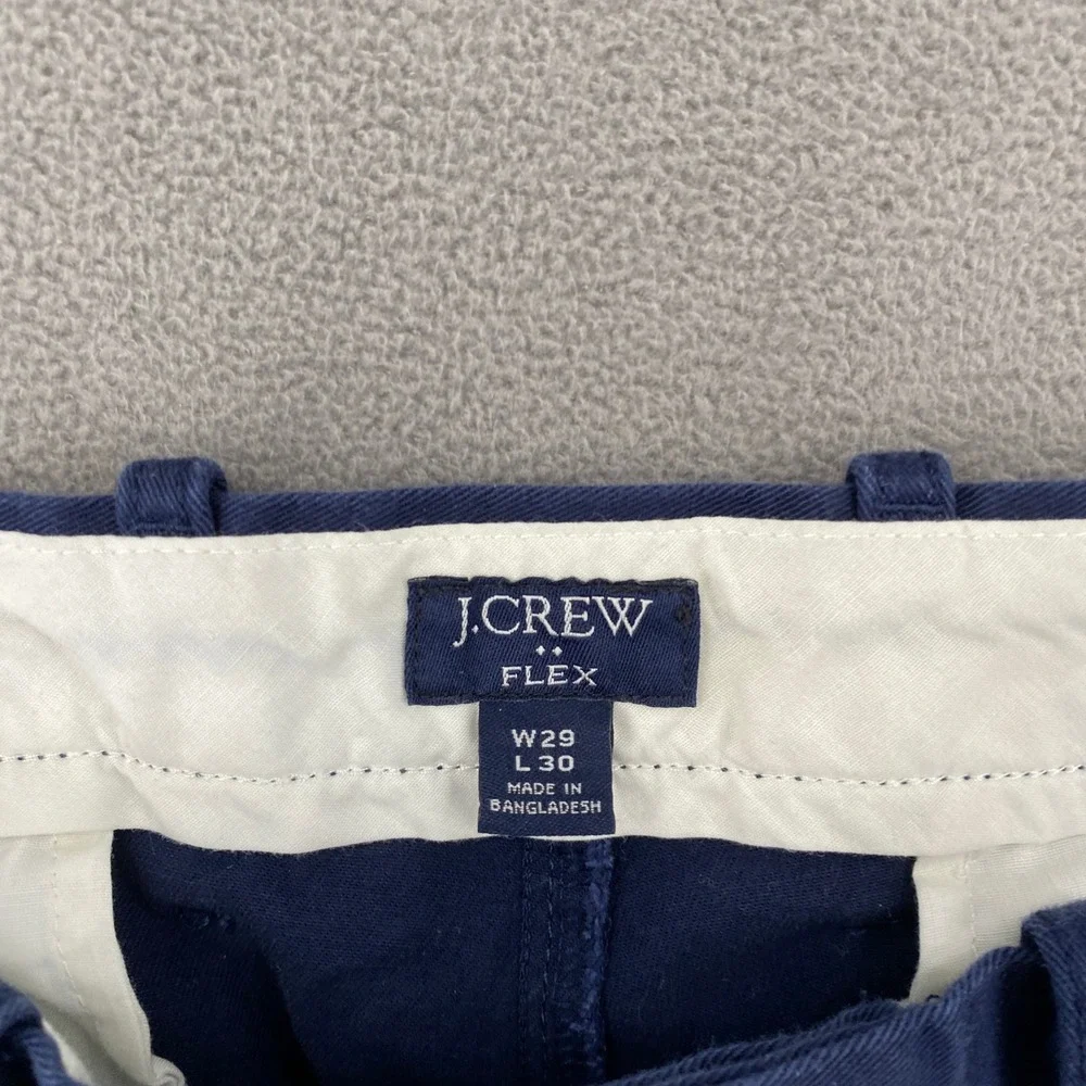 J.Crew Flex Straight Fit Chino Pants Mens 29x30 Navy Blue Stretch Cotton 5349